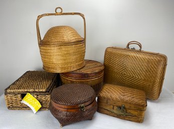 Storage Baskets With Lids And Suitcase Style Basket