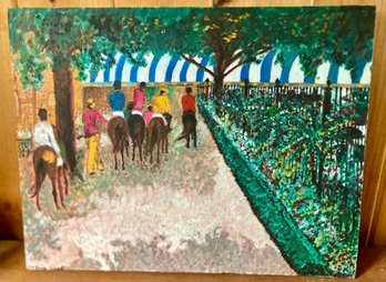 Original Acrylic On Canvas Marked For Ernie - Diane Of A Race Track