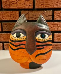 Ceramic Orange Cat Utensil Holder