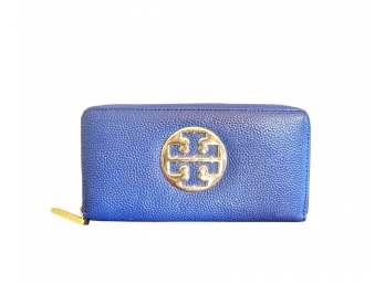 Tory Burch Blue And Gold Wallet
