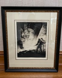 Society Of American Etchers 'Teeming Ingots' Signed Print By James Allen (1894-1964, Larchmont NY)