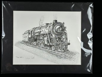 Stipple Drawing Of Train By Wayne Smith