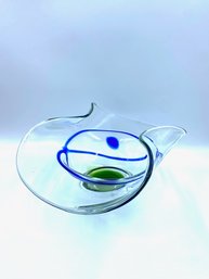 Curvaceous Modern Art Glass Console Bowl