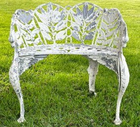 A Vintage Cast Aluminum Griffon Head Garden Seat