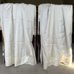 A Set Of Window Curtains - Rod Pocket - Raw Silk Like Fabric - Lined - 40x46 Each Panel