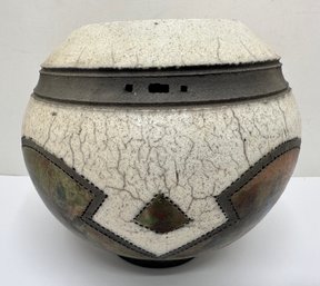 Jeff Hale Signed Raku Stoneware Bowl