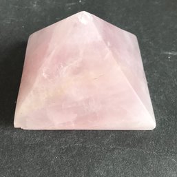 Rose Quartz Crystal Pyramid, 1 LB, 31/2 Square, 3 Inch High