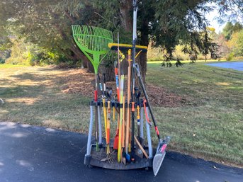 Rolling Tool Cart With All Yard Tools Needed For A House