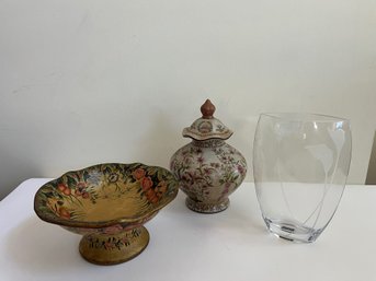 Mikasa  Glass Vase, Decorative Ceramic Bowl & Urn
