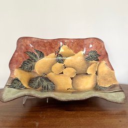 A Pamela Glading Large Hand-painted Pear Platter