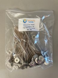 Bag Of 100 6' Pre Tabbed Candle Wicks With High Melt Wax Coating - NEW