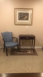 Vintage Chair And Queen Anne Style Desk With Drawer