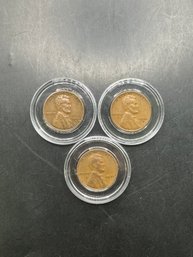 3 Wheat Pennies 1941, 1941-D, 1941-S