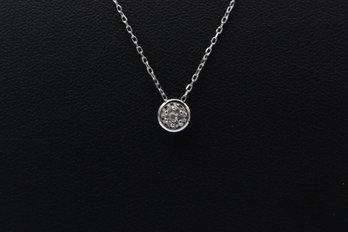 Stunning & Delicate Multiple Diamond & Sterling Silver Pendant Necklace