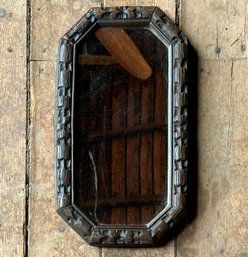 Mid Century Etched Wood Wall Mirror