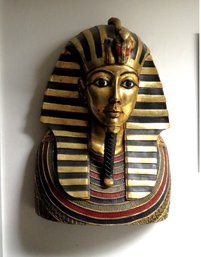 Hanging Fiberglass Bust Of Tutankhamun - Great Pharaoh Of Egypt