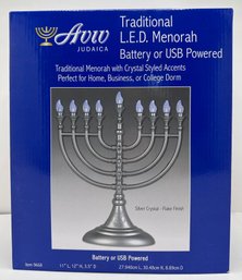 New In Box Aviv Judaica LED Menorah Battery Powered