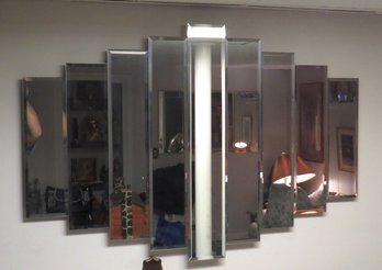 9 Panel Deco Style Geometric Wall Mirror