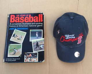 Vintage 2013 World Series Champions Boston Red Sox Baseball Cap / Hat & The Story Of Baseball Book