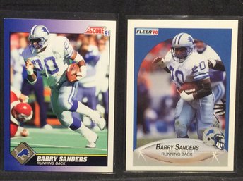 1990 Fleer & 1991 Score Barry Sanders Cards - C