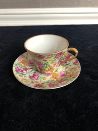 Vintage Floral Tea Cup And Saucer