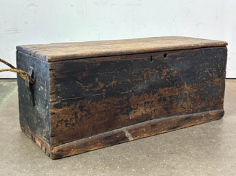 A Late 18th-Early 19th Century Primitive Pine Blanket Chest