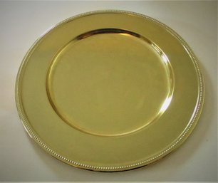 Set Of Four Brass Charger Plates, Set 2