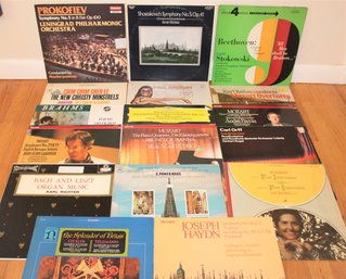 Lot Five With 17 Classical Records Including Brahms, James Levine, Prokofiev, Stokowski Beethoven, Previn, Etc