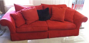 An Oversized Red Sofa By HM Richards Of Baldwyn Mississippi