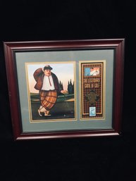 Commemorative Framed 18 Cent Stamp With Woodrow Wilson Quote 'The Legendary Game'