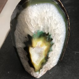 Green Agate Geode, 2 LB 1 Oz, 6 Inch Tall