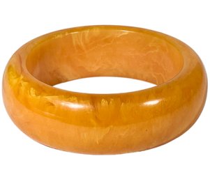 Vintage Large Orange Plastic Bangle Bracelet