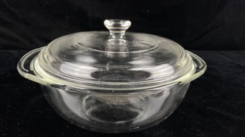 Lidded Pyrex Glass Bowl