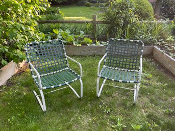 C- Spring Patio Outdoor Armchairs- Set Of 2