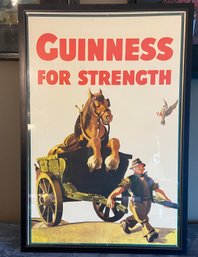 Vintage Framed Guinness Advertisement Poster