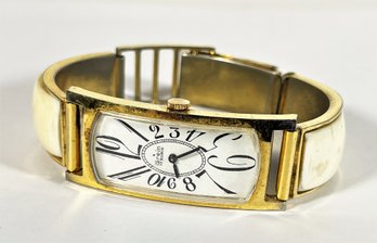 1980s Grein 17 Jewels Gold Tone Ladies Wrist Watch Link Bracelet