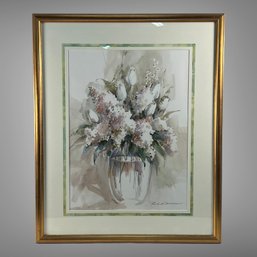 Signed Floral Watercolor