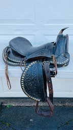 Gorgeous Vintage Tooled Leather Horse Saddle From 1920'S - 1930'S