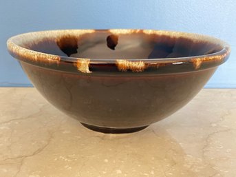 Vintage Brown Drip Ceramic Serving Bowl
