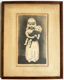 James Orsbee Chapin (American, 1887-1975) 'Girl And Doll' Lithograph, Signed