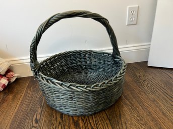Round Handled Black Basket