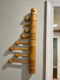 A Wooden Post Modern Wall Coat Hook