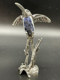 Vintage MFS Peltro, Metal And Stone Beautiful  Hummingbird .4.5' Tall