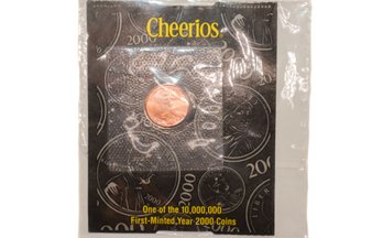 First Minted Year 2000 Cheerio's Lincoln Cent With COA Sealed