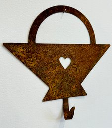 A Rusty Tin Metal Cutout Wall Hanging Folk Art - Farmhouse Decor