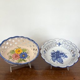 A Pair Of Reticulated Petite Bowls