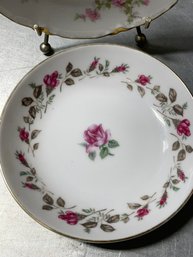 Dainty China Bowl And Plate With Roses