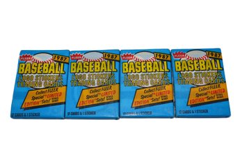 4 1987 Unopened Fleer Baseball Logo Stickers Trading Cards
