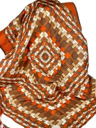 Vintage Square Scarf Fall  Colors Geometric Pattern