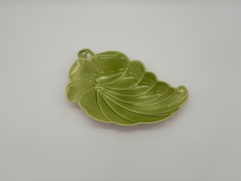 Mid-century Modern California Pottery Leaf Dish By Harold Johnson (signed)